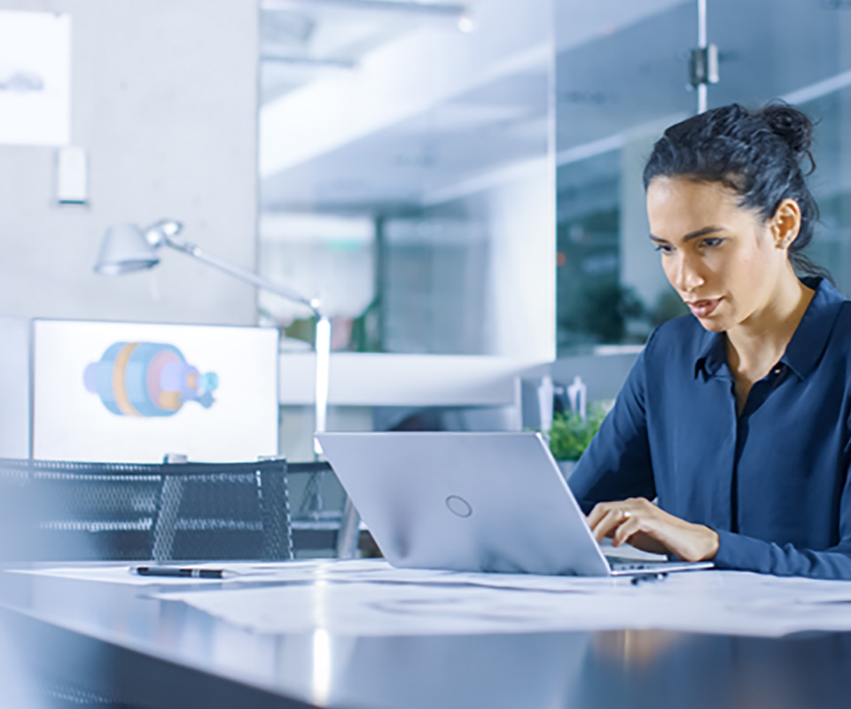 Woman at computer